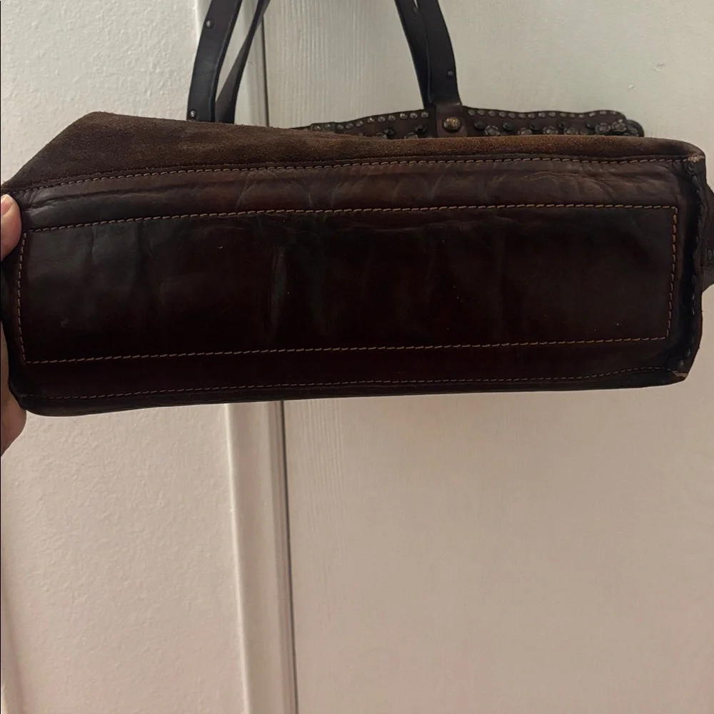 Campomaggi Dark Brown Studded Tote - Picture 5 of 7